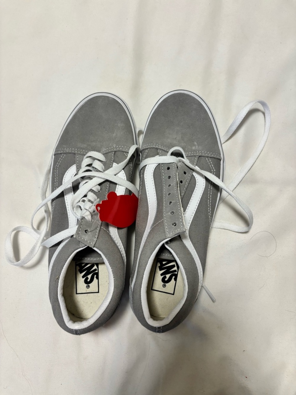 Vans Gray Suede Old Skool Sneakers with White Stripe